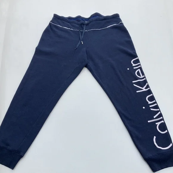 Calvin Klein Performance Jogging Pants Joggers Sweatpants Size M Navy Blue White - Picture 1 of 6